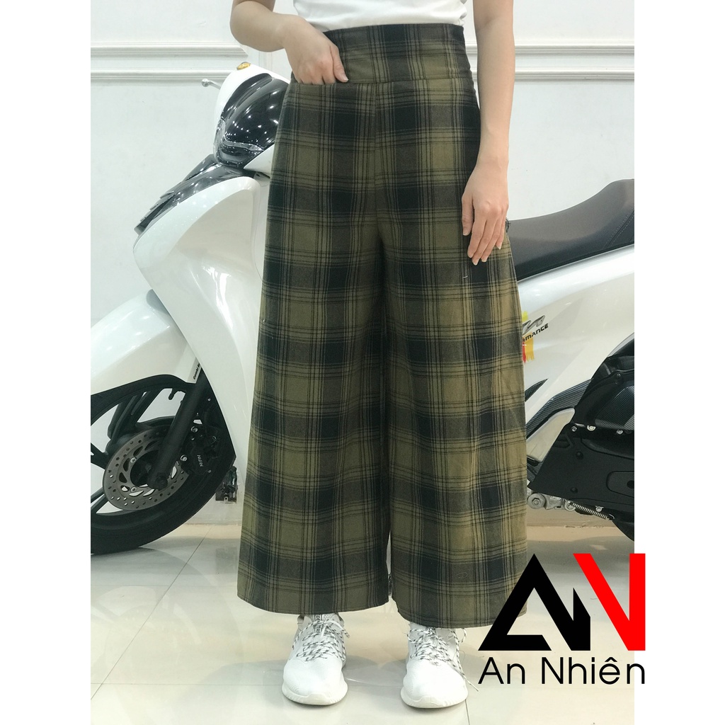 Quần chống nắng nữ form ống rộng chất liệu kaki đẹp cố định bằng băng dính kết hợp với nút bấm [được chọn mẫu]
