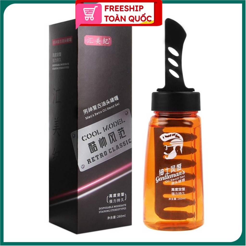 PVN30752 Gel vuốt tóc nam cao cấp chai 260ml kèm lược tiện dụng phù hợp với mọi loại tóc T2 .