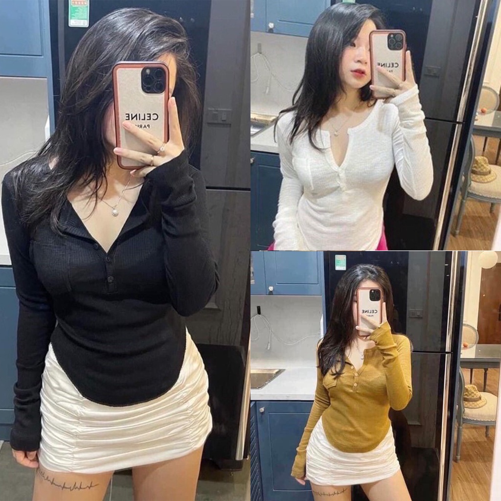 Áo Len Tăm Tay Dài 3 Màu Hot Hit, Áo Body Nữ Sexy Có Ảnh Thật Kèm Video