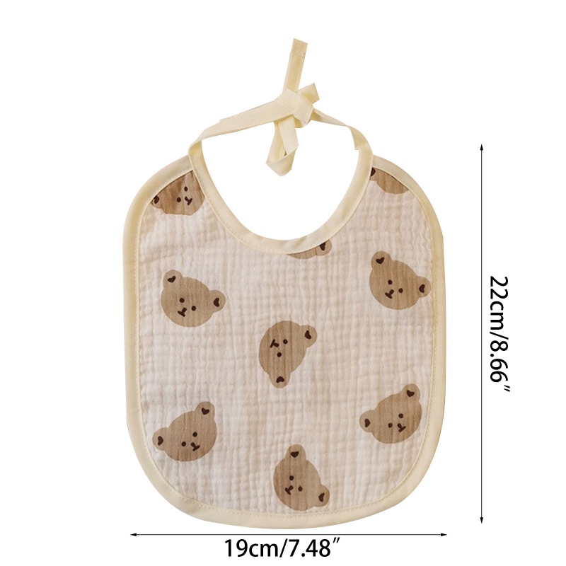Khăn Yếm Bằng Cotton Mềm Thoáng Khí In Họa Tiết Hoạt Hình Cho Bé Sơ Sinh