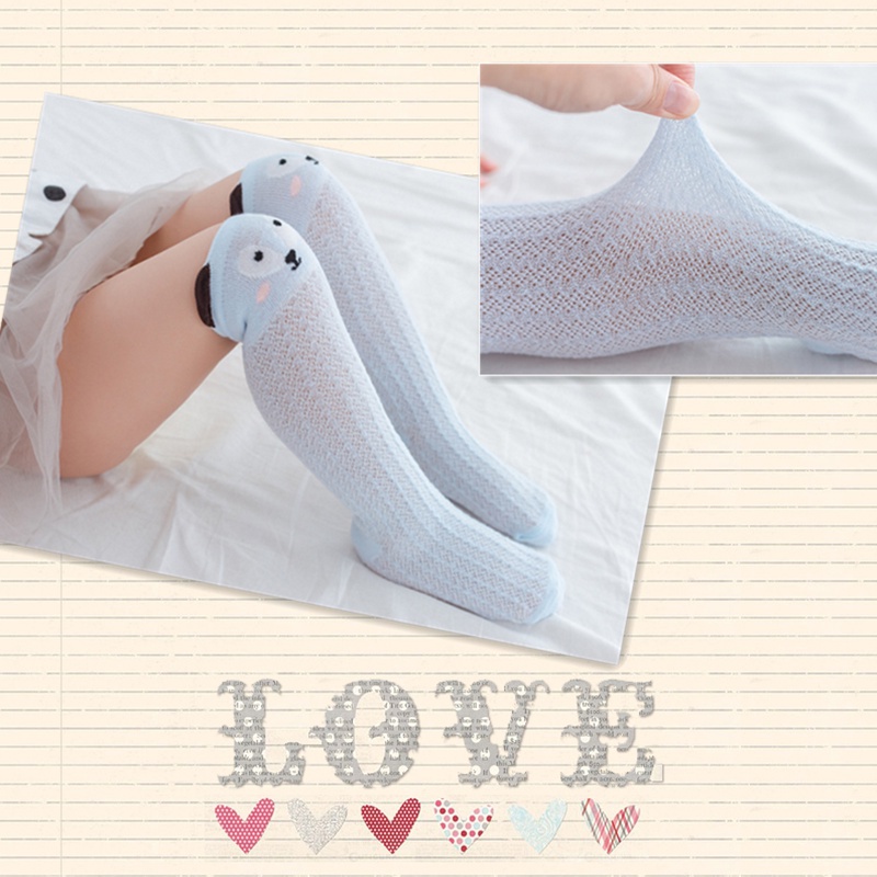 Đôi vớ dài qua gối quần tất cho bé，quần tất cho bé sơ sinh，Thích hợp cho bé trai và bé gái từ 0-3 tuổi，quần tất lưới cho bé，tất cho bé gái，tất cho bé sơ sinh，tất cho bé trai，Vớ Lưới Chống Muỗi Họa Tiết Hoạt Hình Dễ Thương Dàn