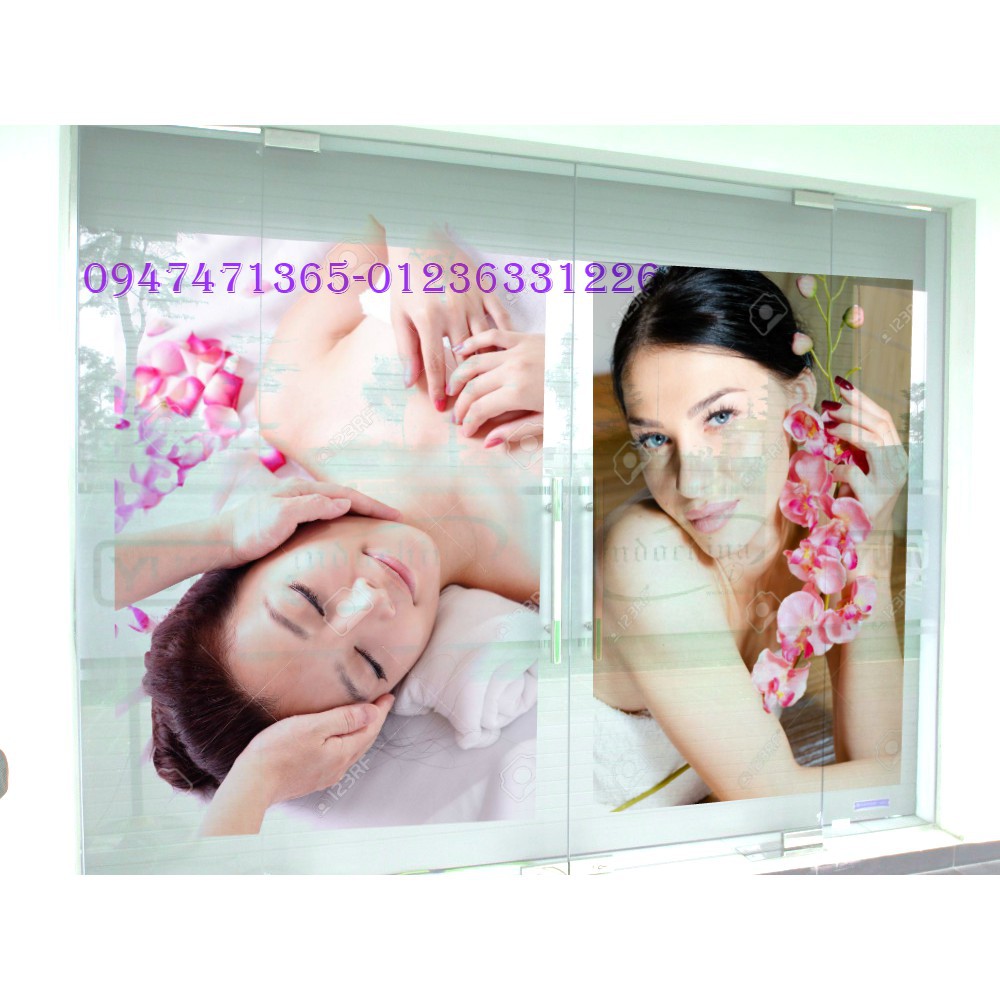 ✌️GIÁ CỰC RẺ- QUÀ ĐẸP✌️COMBO 2 TRANH DÁN CỬA KÍNH TRANG TRÍ SPA ( ẢNH THẬT)