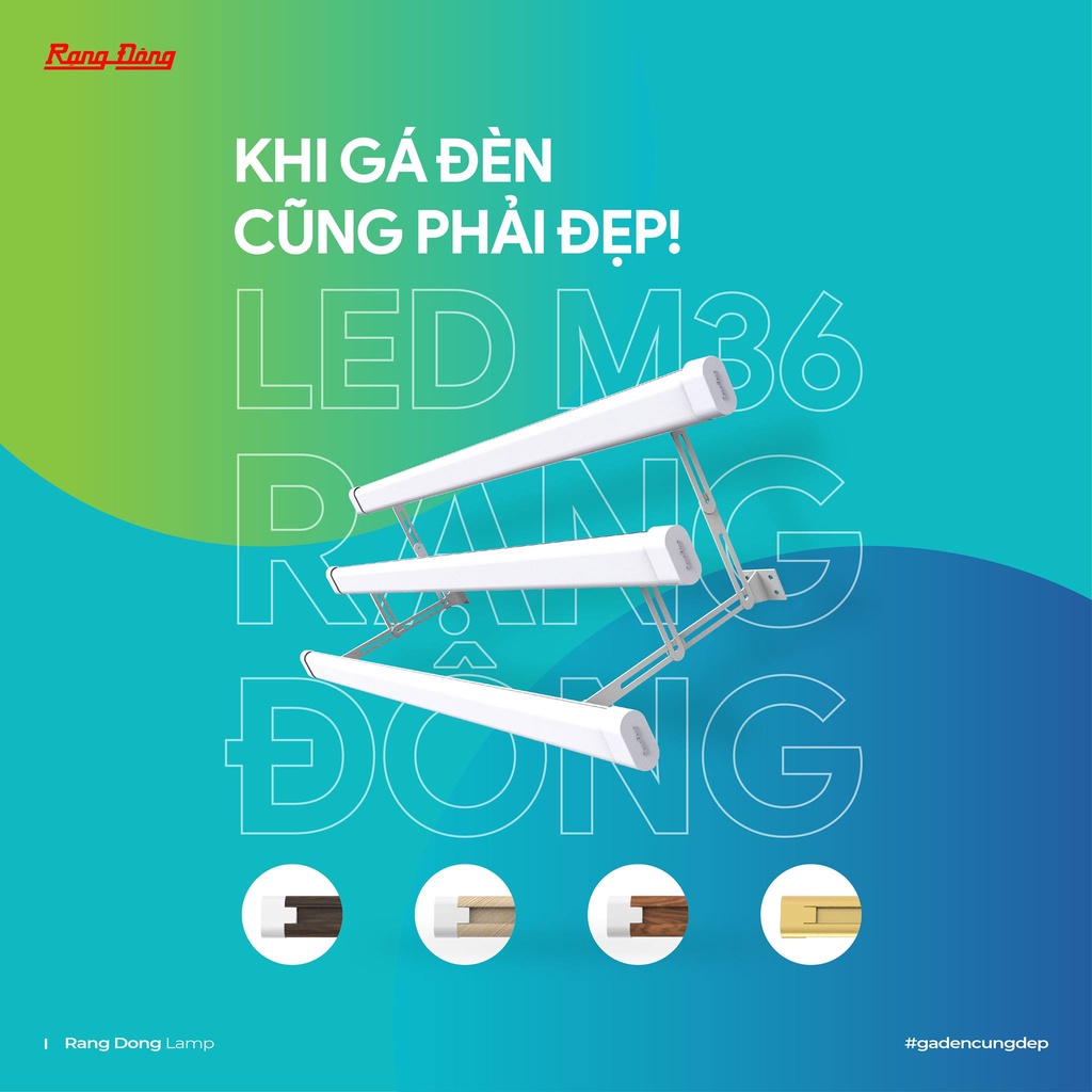 Đèn TUÝP LED bán nguyệt Rạng Đông M36 dài 0.6m và 1.2m, ánh sáng trắng, sáng hơn 20%, góc chiếu sáng rộng lên tới 180 độ