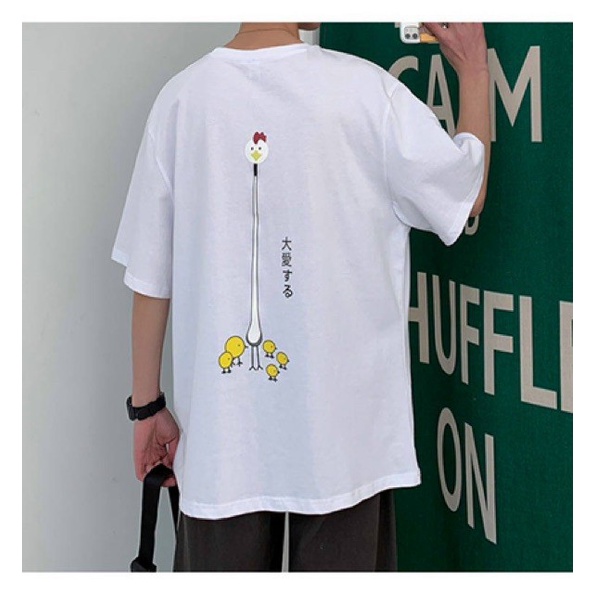Áo phông form rộng tay lỡ unisex - Áo thun in chữ kèm hình cute- Sỉ áo thun số lượng lớn