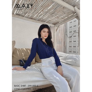 Áo sơ mi nữ chấm bi navy polka shirt Maxy Workshop
