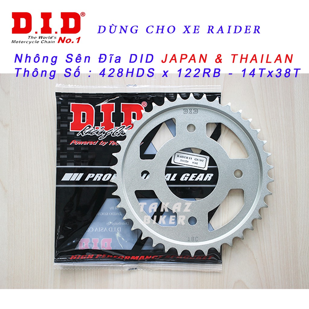 B2  Sên Nhông Đĩa DID Sên Màu Metalic Suzuki Raider Fi và Satria - Sên Đỏ DID Hàng Rời khóa cài