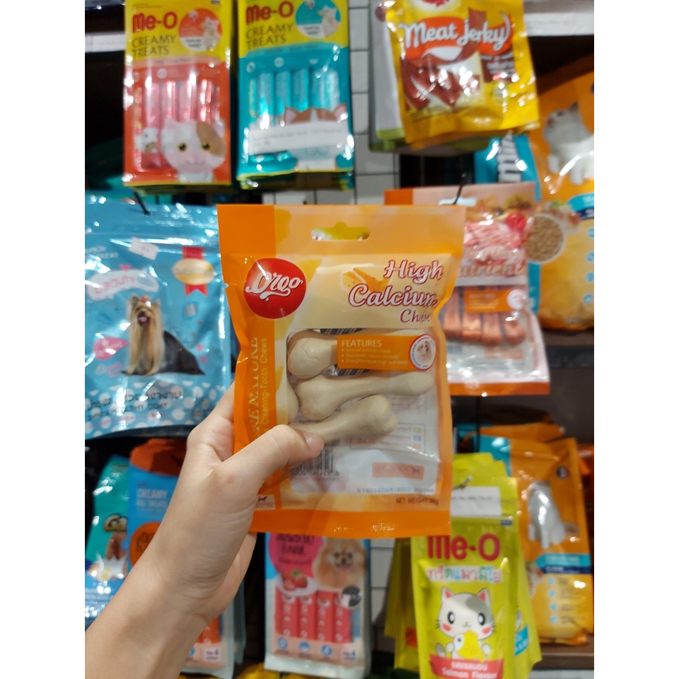 Xương gặm Orgo - Xương gặm sạch răng, giảm stress cho chó đủ vị bò, sữa, phô mai, bạc hà - Gói 90g