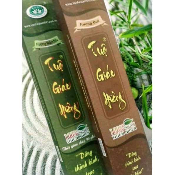Nhang thảo dược: TUỆ GIÁC HƯƠNG - Thời gian cháy: 90 phút - Hộp 200 cây -  Nhang Sạch Hương Trầm Bắc, Hương Quế