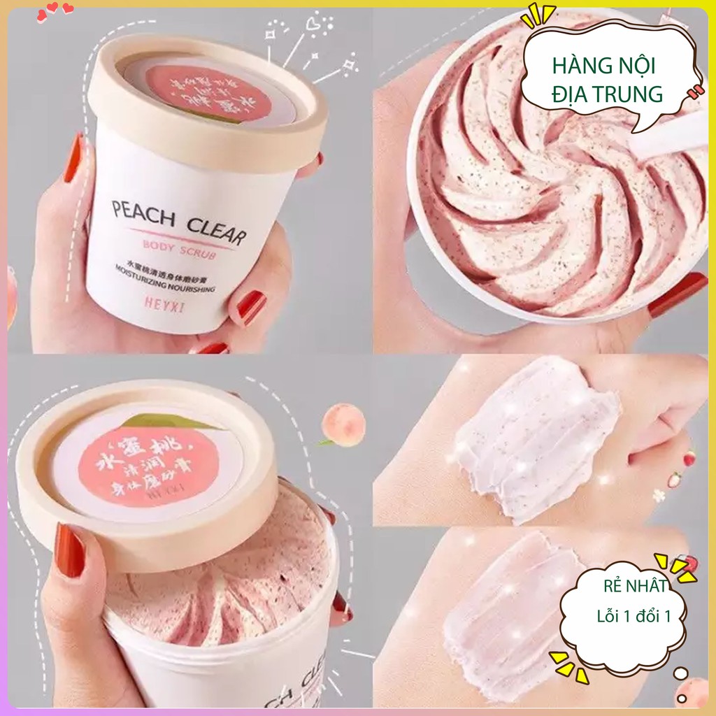 Tẩy Da Chết Body HEYXI ĐÀO MINI 200G_Tẩy da chết toàn thân nội địa trung
