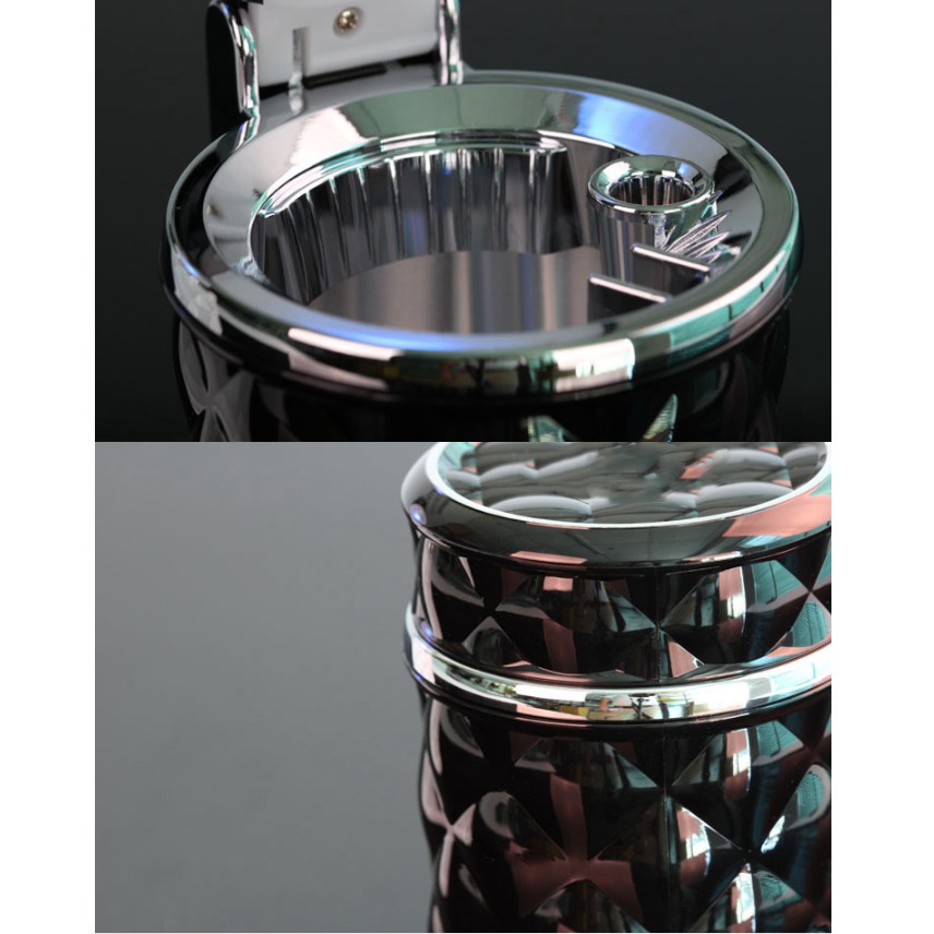 Gạt tàn thuốc đa năng có đèn LED phản quang sáng tạo hình dạng kim cương tiện dụng cho xe hơi