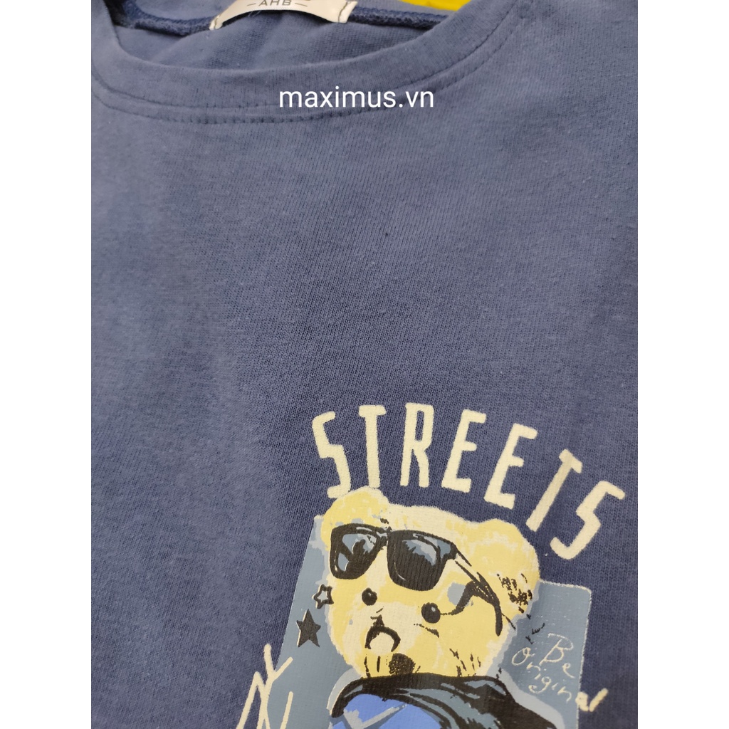 Áo phông 3158 in hình gấu Streets chất tuyết nhung unisex cho nam và nữ, áo đôi nam nữ