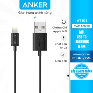 Cáp sạc anker mfi lightning dài 0.9m dành cho iphone - a7101