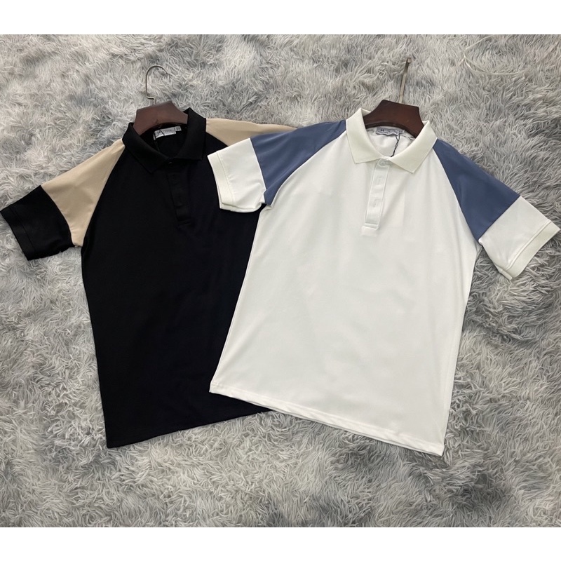 Áo polo thời trang nam có họa tiết phối mầu, Áo cộc tay có cổ phong cách hàn quốc btshop từ 45 đến 75 kg