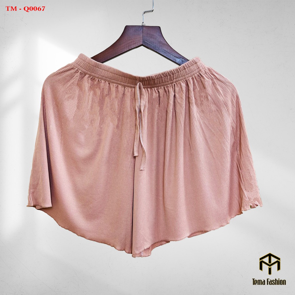 Quần đùi short nữ THE MEI 1992 cao cấp - Quần sooc nữ len tăm chất mát mịn cạp chun kèm viền siêu xinh trendy 2022