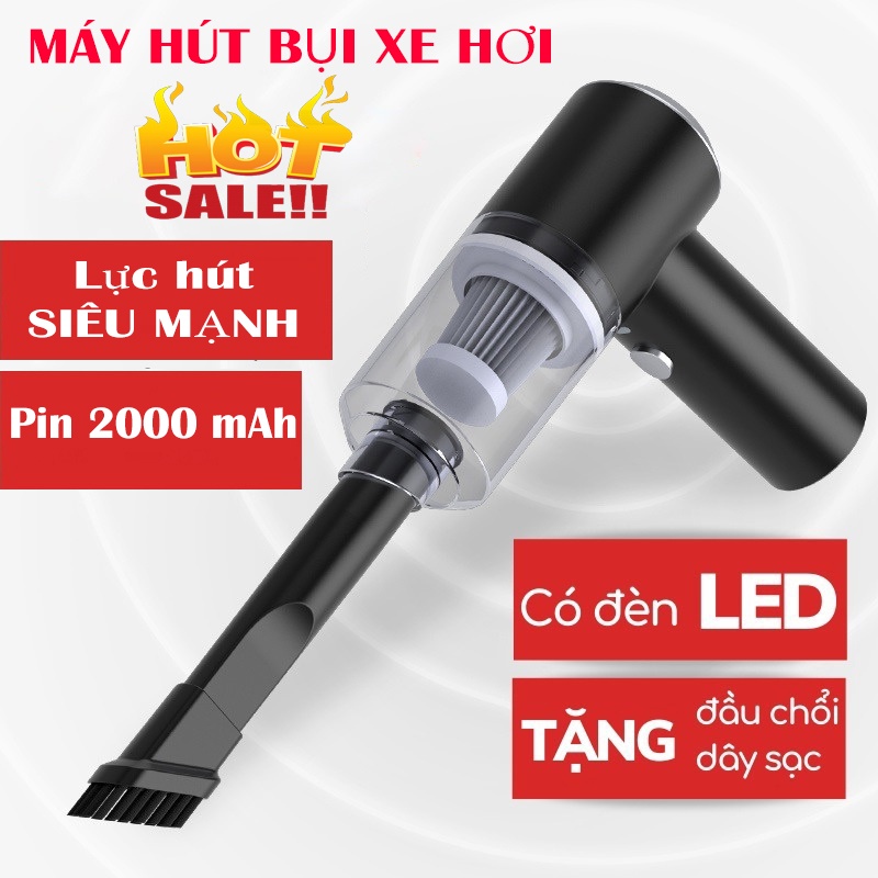 [XẢ KHO] Máy hút bụi cầm tay mini, máy hút bụi không dây đa năng lực hút mạnh, pin 2000mAh sử dụng hút bụi ô tô, nhà cửa