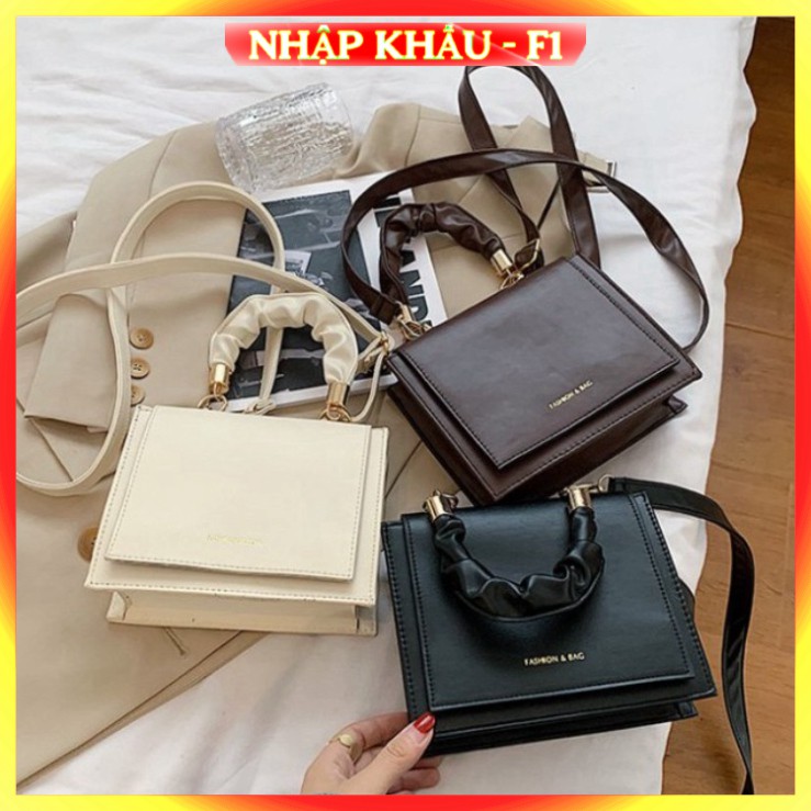 [FreeShip - Hàng Chuẩn] Túi xách Túi đeo chéo nữ Da PU dáng hộp màu cafe trắng đen Cao cấp công sở đi làm dự tiệc