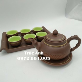 Ấm chén tử sa khay vuông
