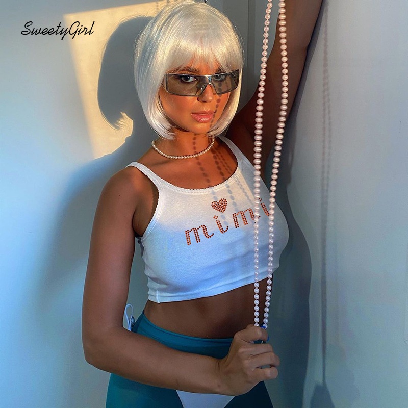 Áo Hai Dây In Chữ Thời Trang Quyến Rũ 2022 Cho Nữ