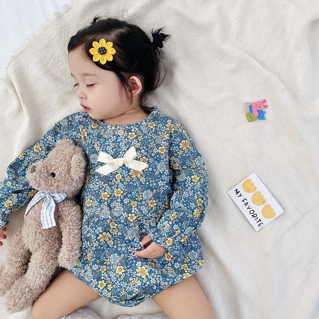 Sanlutoz Bộ Áo Liền Quần In Hoa Dễ Thương Cho Bé Gái