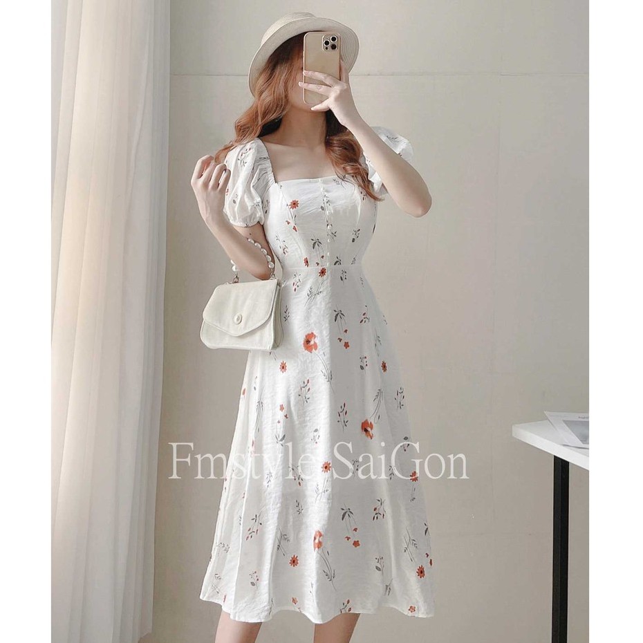 Đầm tay phồng phối nút ngọc có lót ullzang thời trang nữ FMStyle SaiGon 21VD06Y010901 | BigBuy360 - bigbuy360.vn