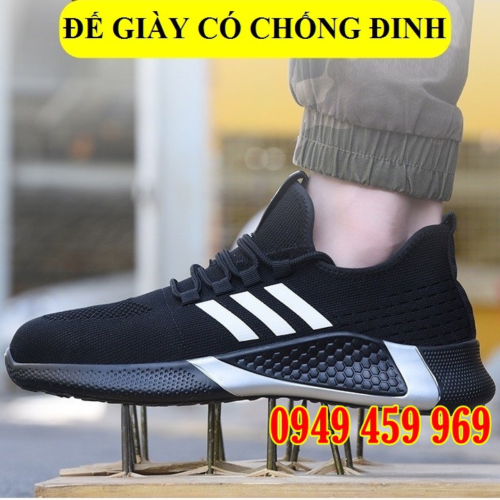 Giày Bảo Hộ Lao Động Thể Thao Nam - Hàng Cao Cấp - Chống Đinh Chống Cắt - Siêu Bền Siêu Nhẹ - Tặng Kèm Tất