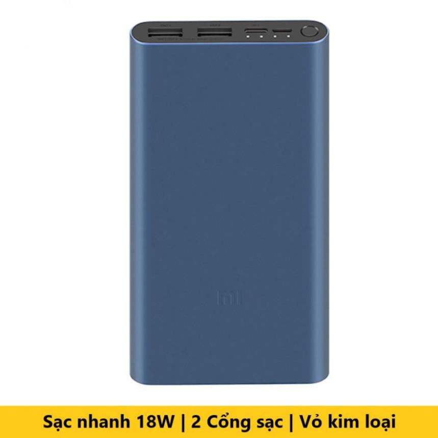 Sạc dự phòng Xiaomi 10000mAh/20000mAh Gen 3 Bản Sạc Nhanh – Xiaomi Mi 18W- Bảo hành 06 Tháng  FREESHIP