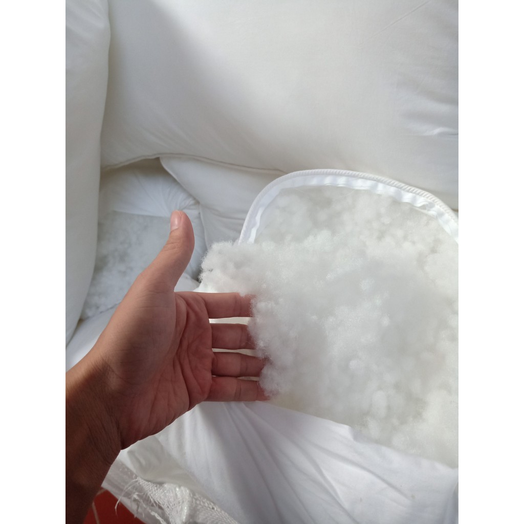 Ruột gối bông hạt cao cấp 100% bông trắng ( được xem hàng) , chuyên hàng chăn ga gối cho nhà nghỉ khách sạn