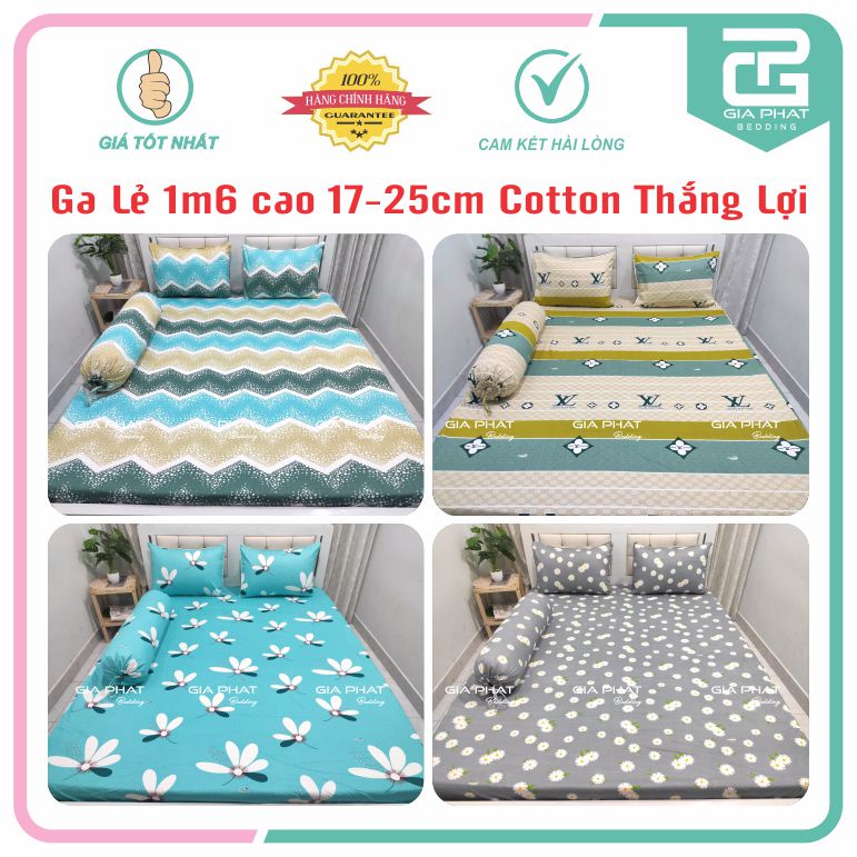 Ga lẻ 1m6 x 2m nệm cao 17-25cm Cotton Thắng Lợi 100% chuẩn logo( không kèm áo gối) được chọn mẫu