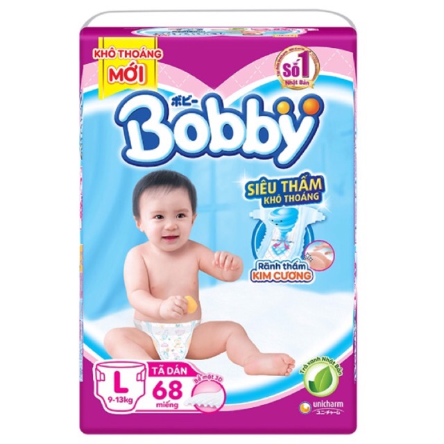 Tã dán Bobby siêu thấm M76/ L68/ XL62/ XXL56