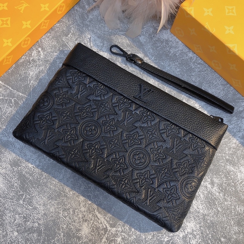 ` Ví Cầm Tay Nam Nữ Bản To kẹp nách Fen.dy, LV cao cấp màu đen sang trọng VG652