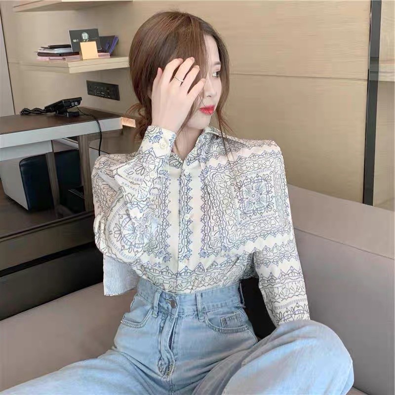 Áo Sơ Mi Nữ Dài Tay Thiết Kế Cổ Điển Sang Trọng