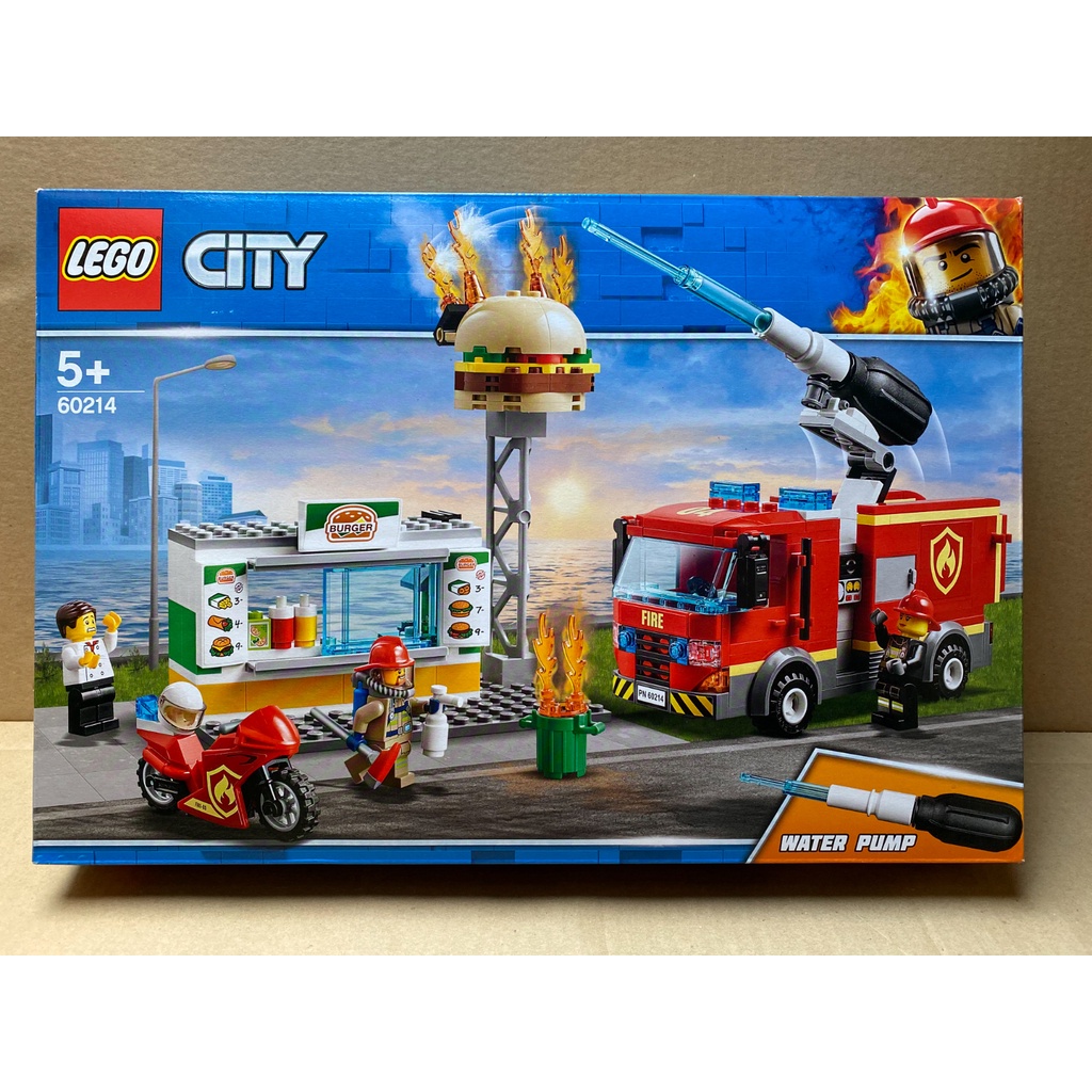Đồ Chơi Lắp Ráp LEGO City 60214 Xe Cảnh Sát Cứu Hỏa Tiệm Bánh Burger