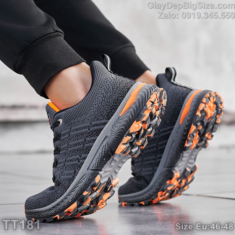 Giày chạy bộ, giày tập thể thao big size cỡ lớn EU:46-48 cho nam chân to