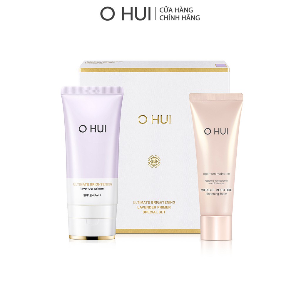 Bộ Kem lót hoa oải hương làm đều màu và sáng da OHUI Ultimate Brightening Lavender Primer SPF20/PA++