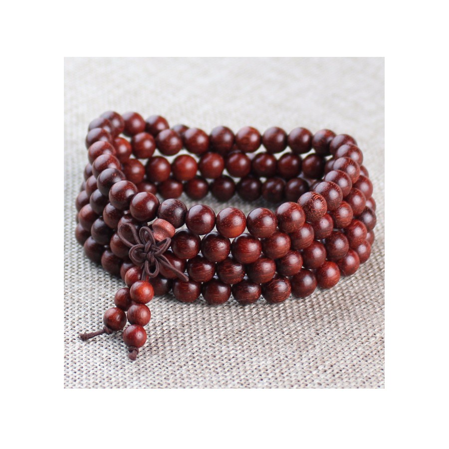 Vòng tay gỗ đàn hương đỏ 108 hạt nhiều kích thước VG9