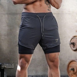 Quần đùi 2 lớp tập gym gymshark - short legging thể thao gymshark sp0043d