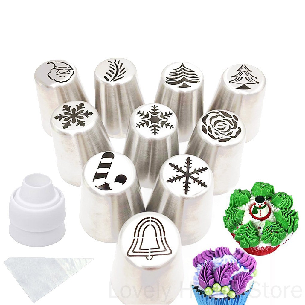 Set 41 Đui Bắt Kem Trang Trí Bánh Bằng Thép Không Gỉ