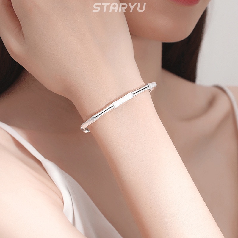 Vòng Tay Bạc 925 Hình Cây Tre Có Thể Điều Chỉnh Kích Cỡ Dành Cho Nữ