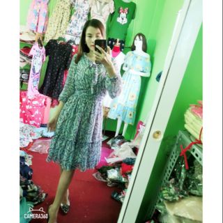 Đầm maxi voan tay dài hàng thiết kế freesize