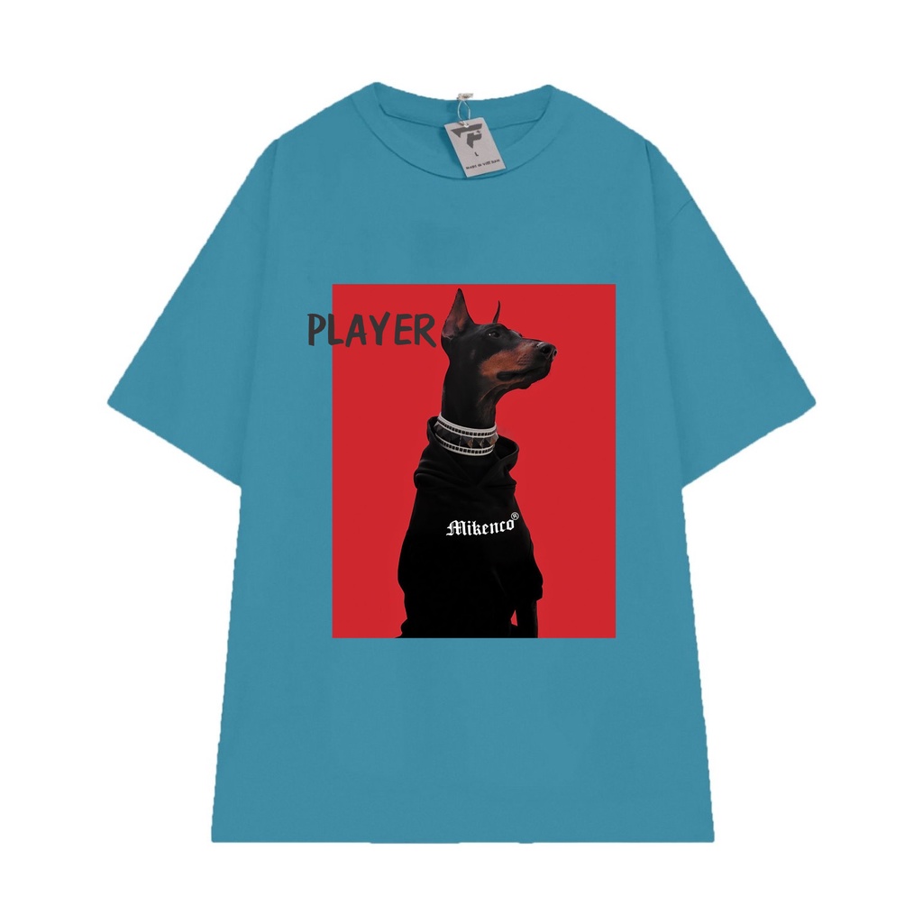 Áo thun unisex tay lỡ PLAYER in hình chú chó FPLUS FP83