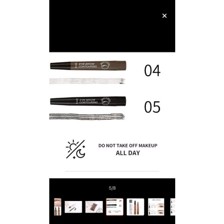 Bút phẩy sợi lông mày 4D có 2 màu nâu và nâu đen