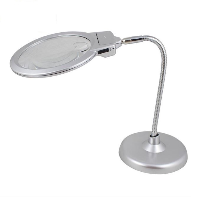 Kính lúp có đèn V2 đế tròn dạng để bàn