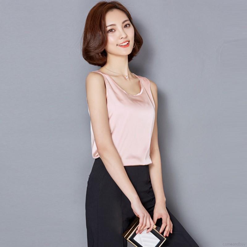 Áo Lụa Không Tay Màu Trơn Thời Trang Cho Nữ | BigBuy360 - bigbuy360.vn