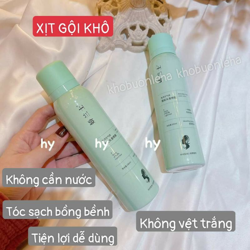 Dầu gội đầu khô , làm sạch tóc bồng bềnh, không cần nước