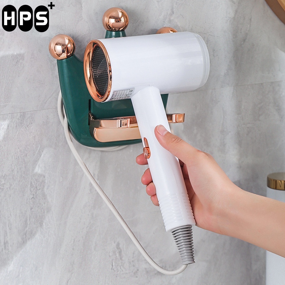Giá treo máy sấy tóc gắn tường phòng tắm tiện lợi,  Giá đỡ treo đồ nhà tắm thiết kế vương miện sang trọng