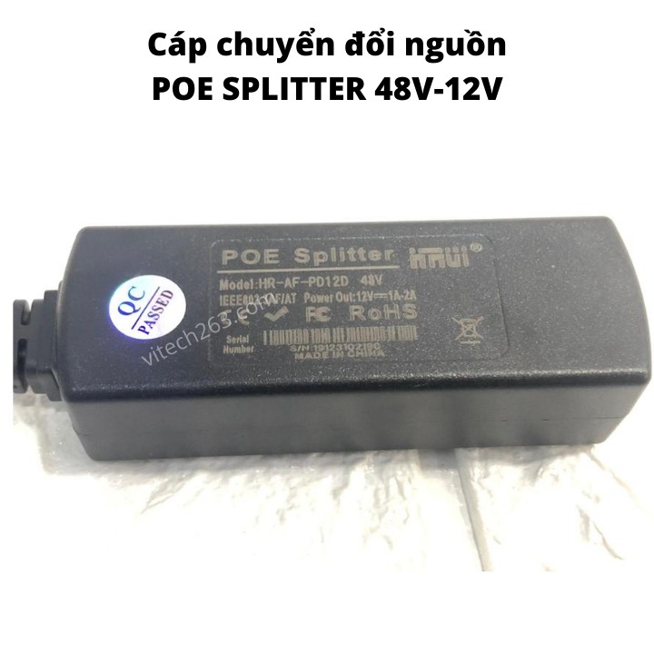 Thiết Bị Chuyển Đổi Nguồn Qua Ethernet 48V - 12V 16cm POE-Giải Pháp TIỆN LỢI VÀ KINH TẾ khi thi công camera IP