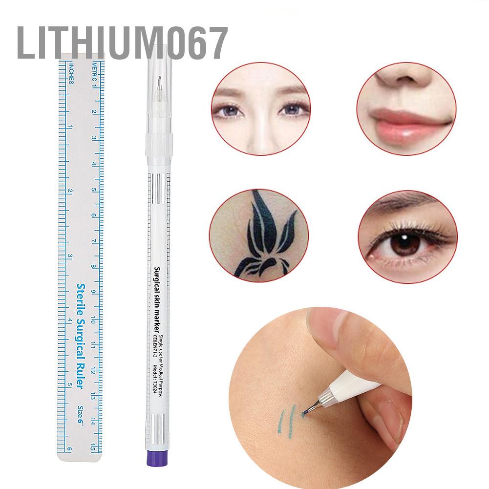 [Hàng mới về] Bút đánh dấu trên da tiệt trùng dùng phẫu thuật y tế/ xăm lông mày và thước đo