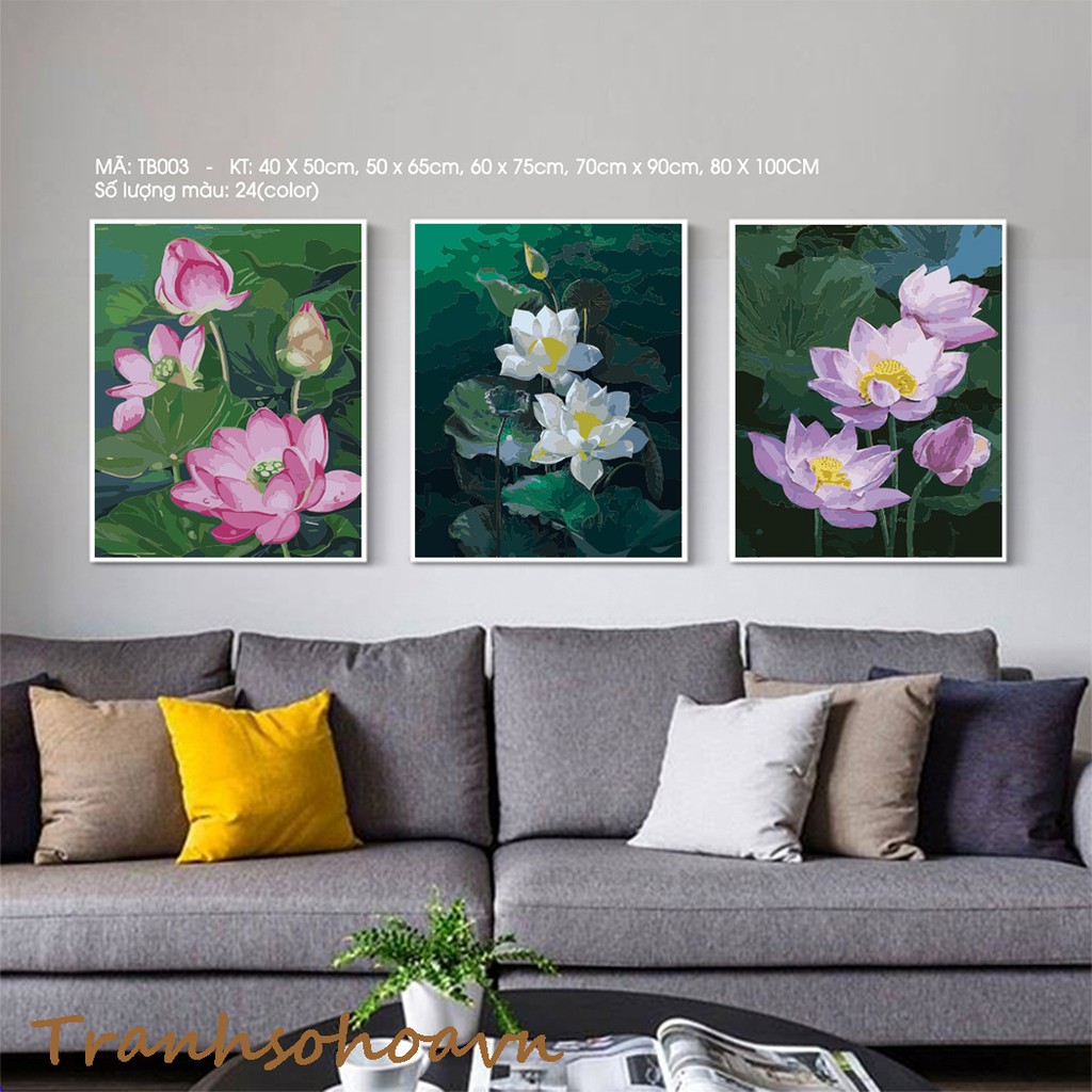 Combo 3 Tranh Sơn Dầu Số Hóa Bộ Tranhsohoavn Treo Tường Siêu Đẹp
