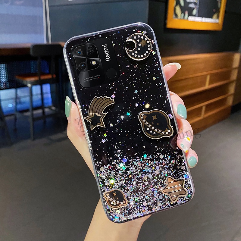Ốp Điện Thoại TPU Dẻo Trong Suốt Họa Tiết Ngôi Sao Lấp Lánh Cho Xiaomi Redmi 10C 10A 10 Note 11 11S 11Pro 12 K50 11T 11 Lite