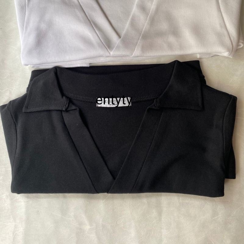 (ẢNH THẬT)ÁO CROPTOP CỔ ÁO POLO, CHẤT VẢI THUN CO DÃN SIÊU DÀY DẶN | BigBuy360 - bigbuy360.vn